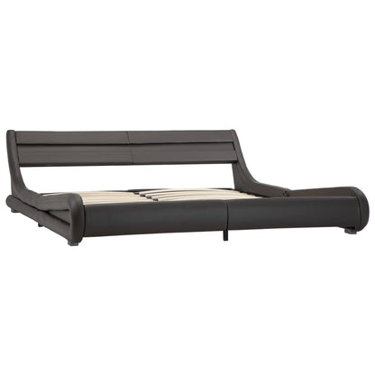 Bettgestell mit LED Grau Kunstleder 180x200 cm