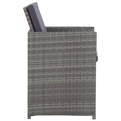 13 kom. Vrtna blagovaonska grupa od poliratana i bagremovog drveta antracit