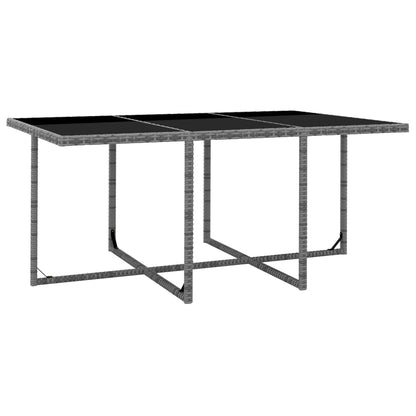 11 kom. Vrtna blagovaonska grupa s jastucima poliratan sive boje