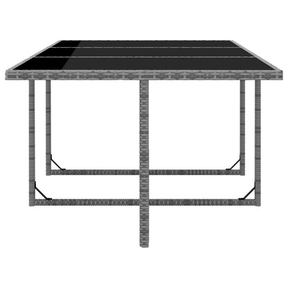 11 kom. Vrtna blagovaonska grupa s jastucima poliratan sive boje