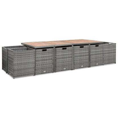 13 kom. Vrtna blagovaonska grupa s jastucima poliratan antracit