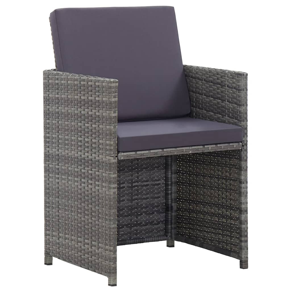 13 kom. Vrtna blagovaonska grupa s jastucima poliratan antracit