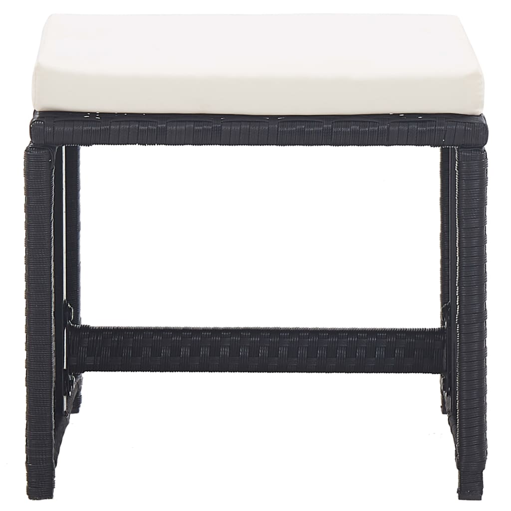 15 kom. Vrtna blagovaonska grupa s jastucima od poliratana crne boje