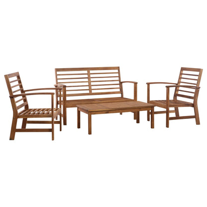 Garden lounge set 4-piece solid acacia wood