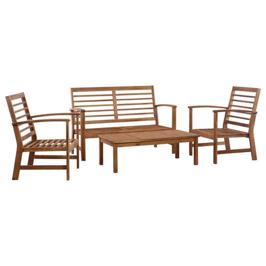 Garden lounge set 4-piece solid acacia wood