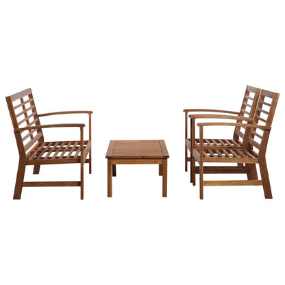 Garden lounge set 4-piece solid acacia wood