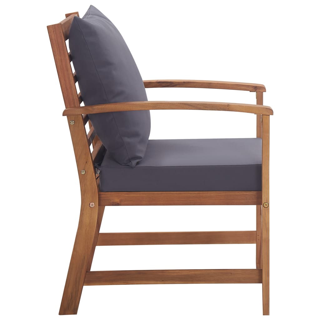 Garden lounge set with cushions 4-piece solid acacia wood