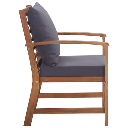 Garden lounge set with cushions 4-piece solid acacia wood