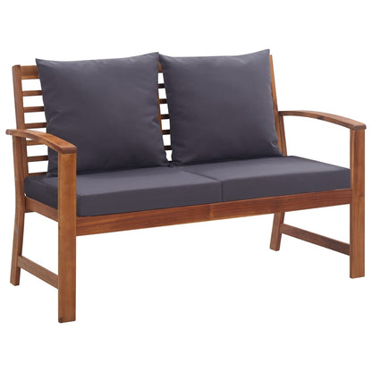 Garden lounge set with cushions 4-piece solid acacia wood