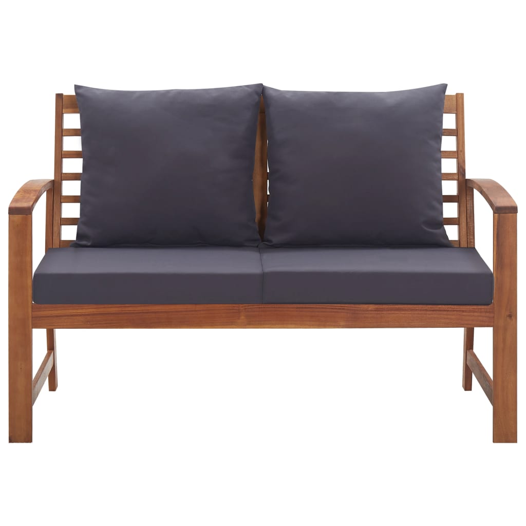 Garden lounge set with cushions 4-piece solid acacia wood