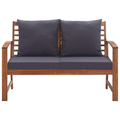 Garden lounge set with cushions 4-piece solid acacia wood