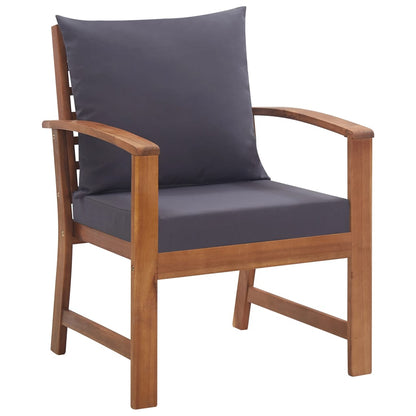 Garden lounge set with cushions 4-piece solid acacia wood