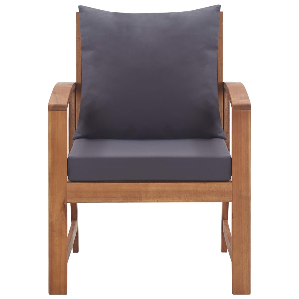 Garden lounge set with cushions 4-piece solid acacia wood