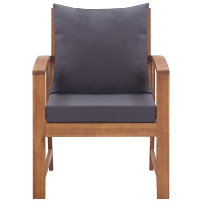 Garden lounge set with cushions 4-piece solid acacia wood