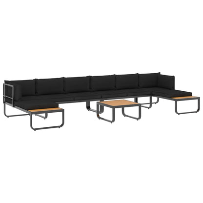 5-piece garden corner sofa set with cushions made of aluminium and WPC