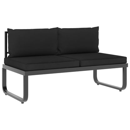 5-piece garden corner sofa set with cushions made of aluminium and WPC
