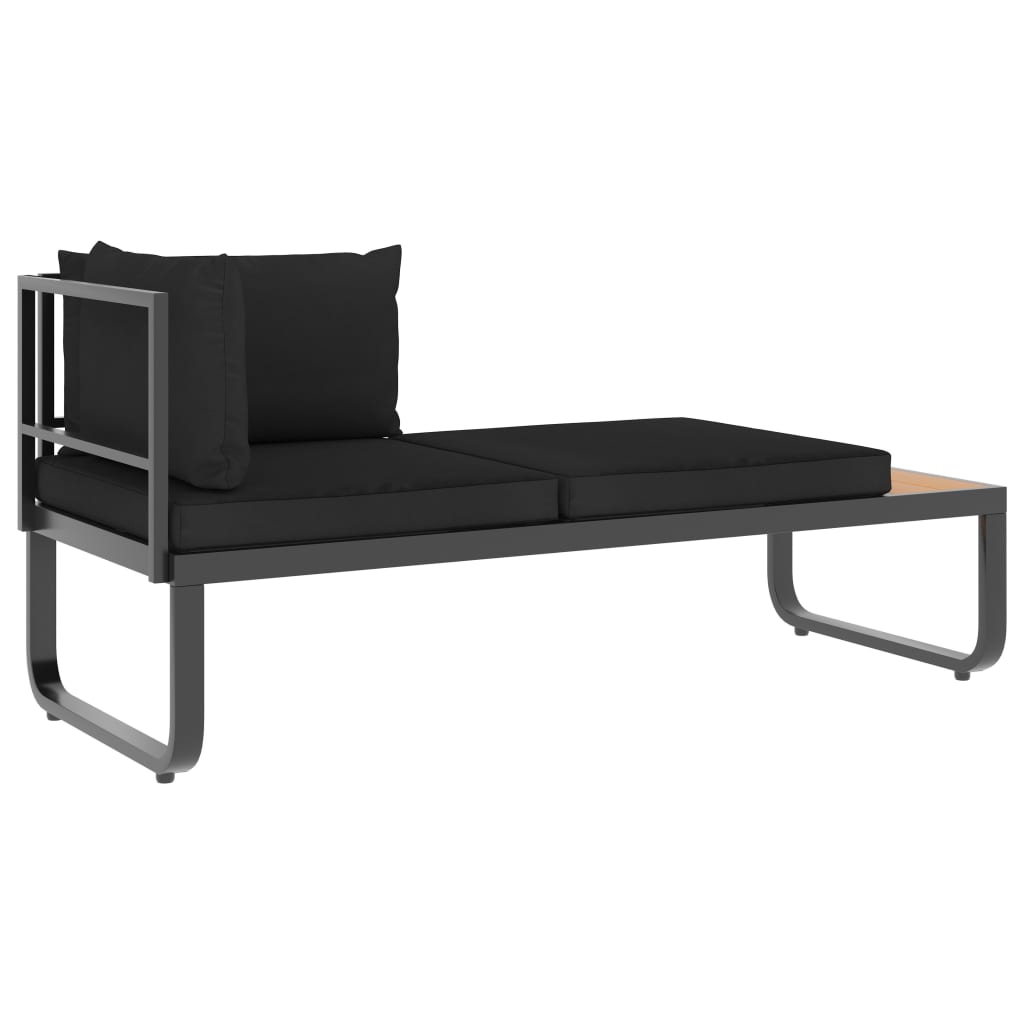 5-piece garden corner sofa set with cushions made of aluminium and WPC