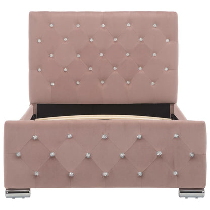 Bed frame pink velvet 90x200 cm