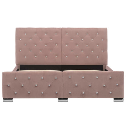 Okvir kreveta ružičasti baršun 140x200 cm