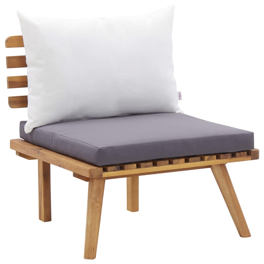 4-piece garden lounge set with cushions made of solid acacia wood