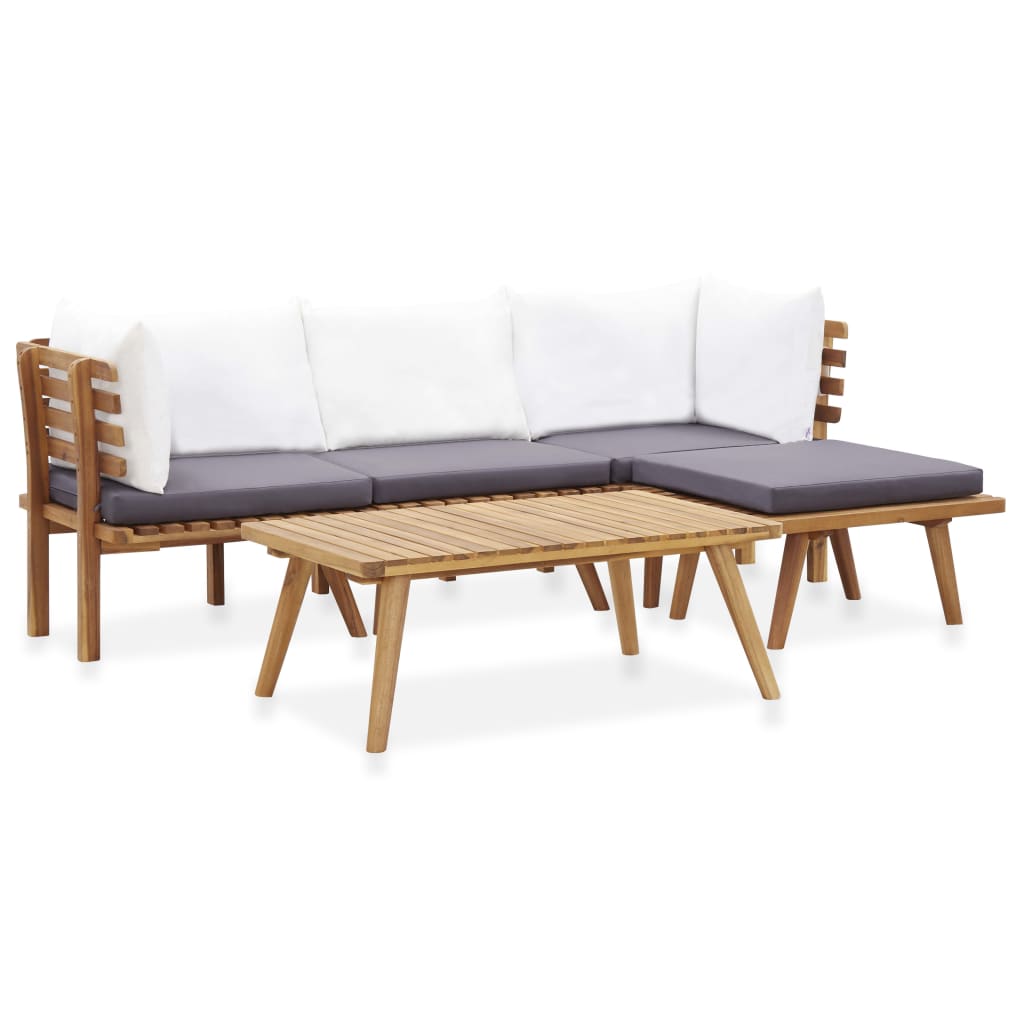 5-piece garden lounge set solid acacia wood