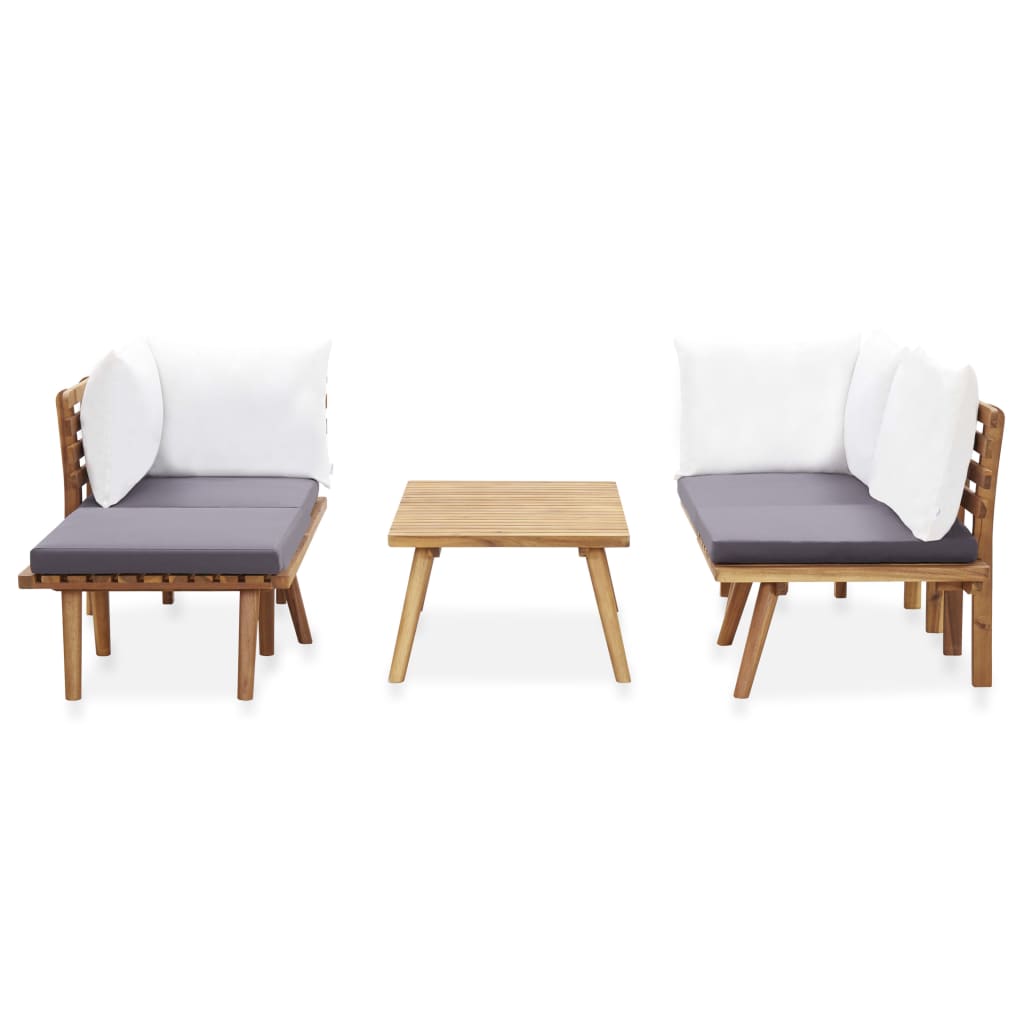 5-piece garden lounge set solid acacia wood