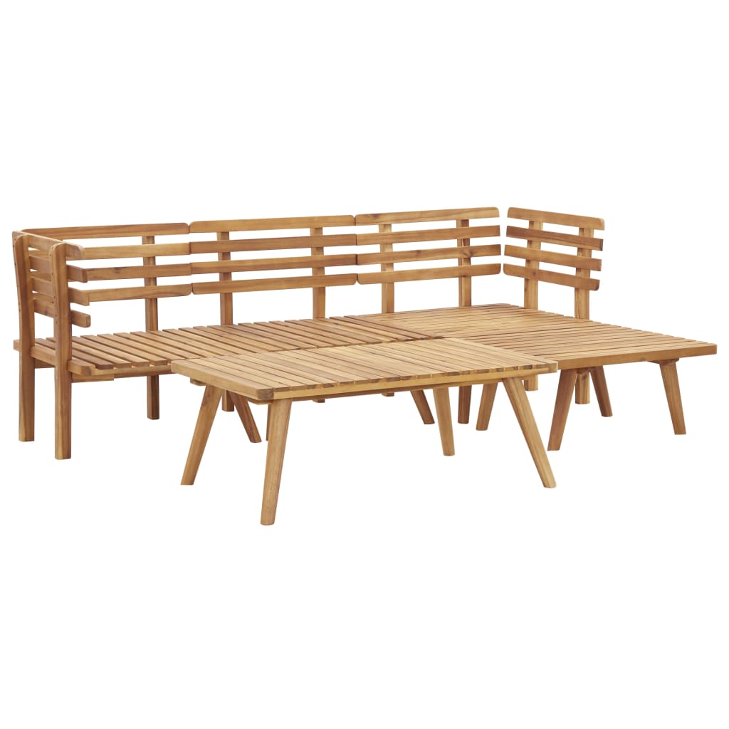 5-piece garden lounge set solid acacia wood