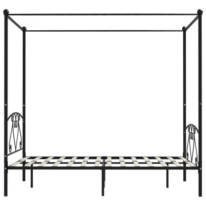 Himmelbett-Gestell Schwarz Metall 160 x 200 cm