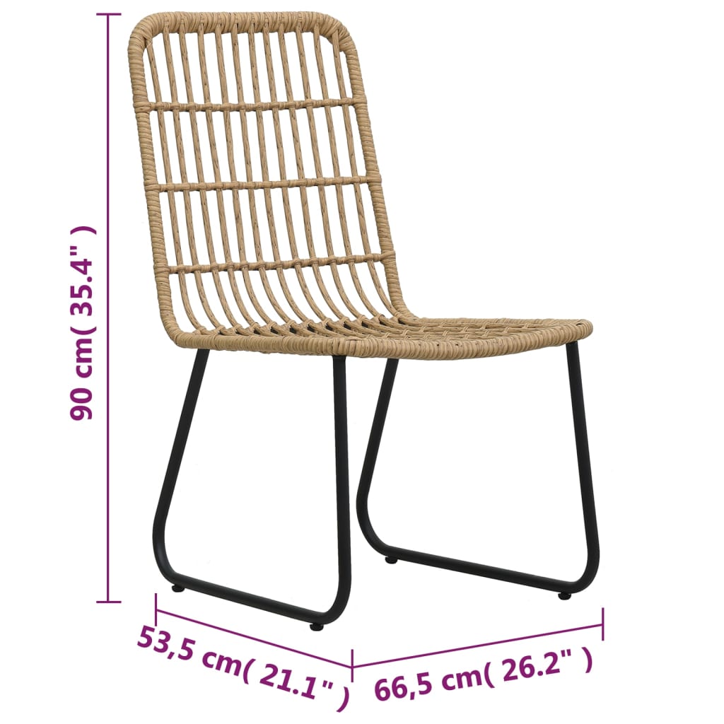 Garden chairs 2 pcs. Poly rattan oak