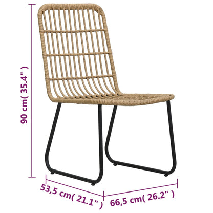 Garden chairs 2 pcs. Poly rattan oak