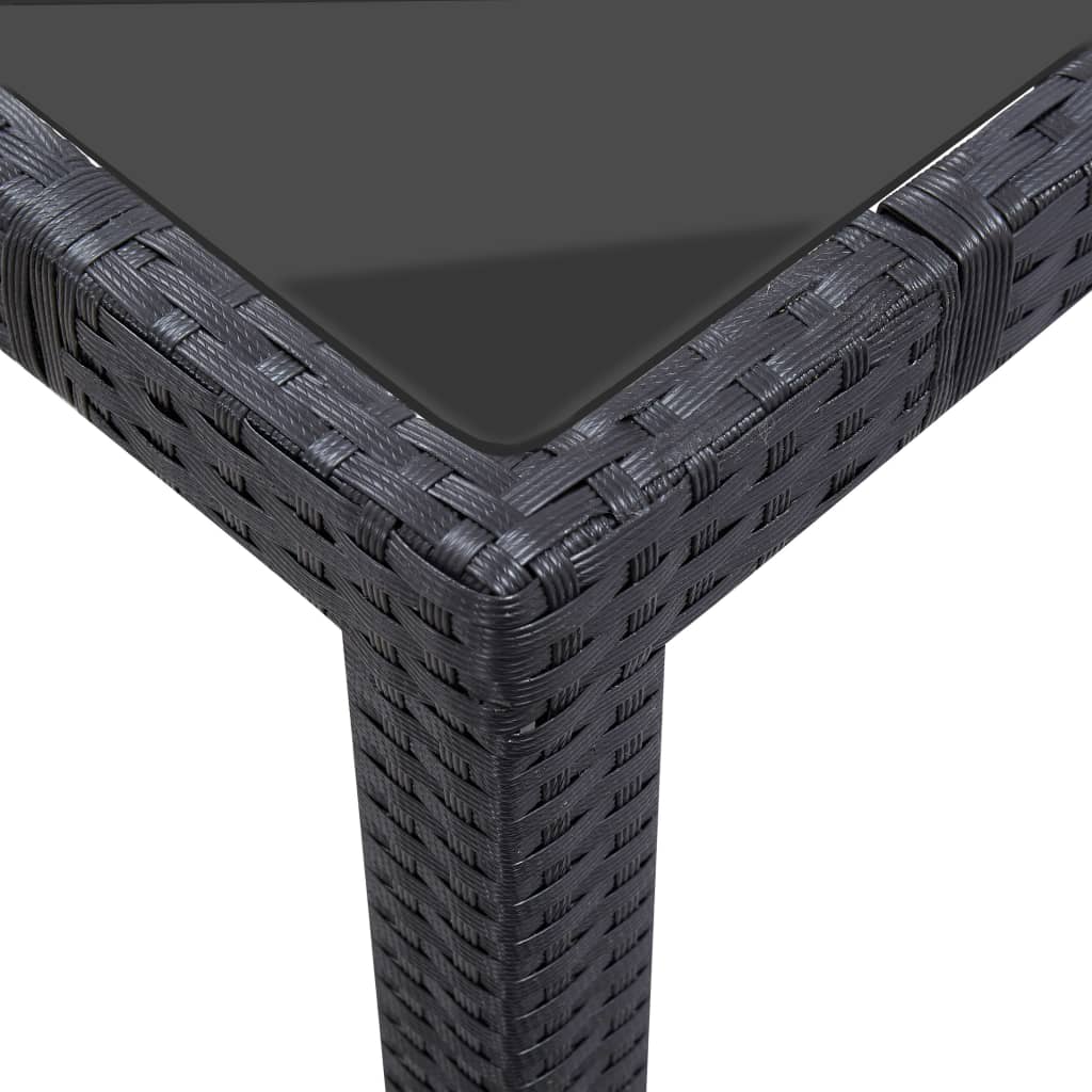 9 kom. Vrtna blagovaonska garnitura od poliratana crna