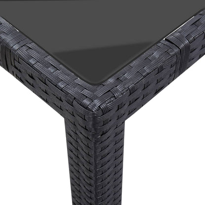 9 kom. Vrtna blagovaonska garnitura od poliratana crna