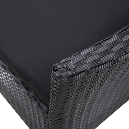 5 kom. Vrtna blagovaonska garnitura od poliratana crna