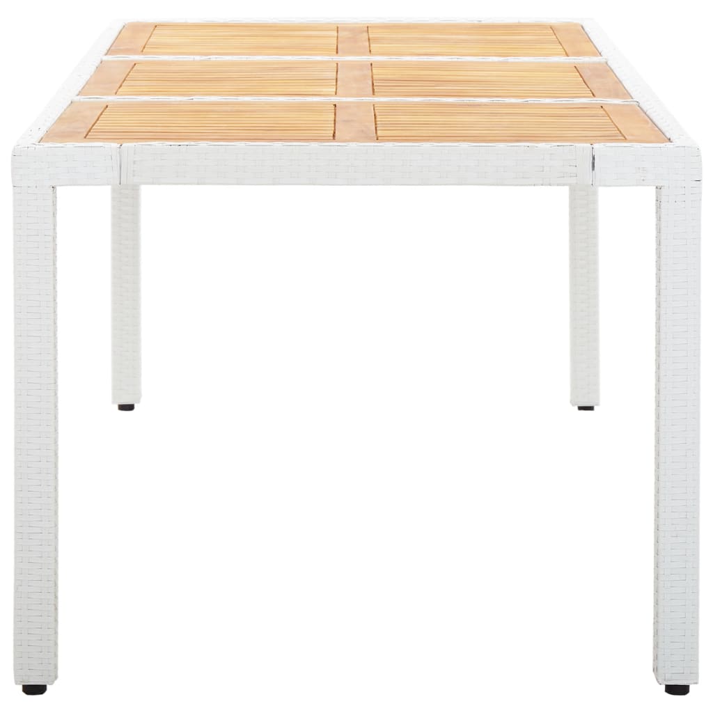 9 kom. Vrtna blagovaonska garnitura poli ratan bijela