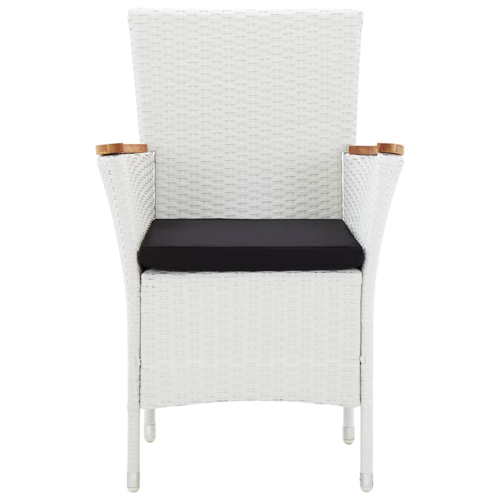 9 kom. Vrtna blagovaonska garnitura poli ratan bijela