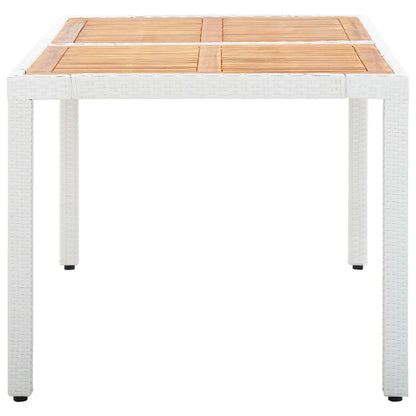 7 kom. Vrtna blagovaonska garnitura poli ratan bijela