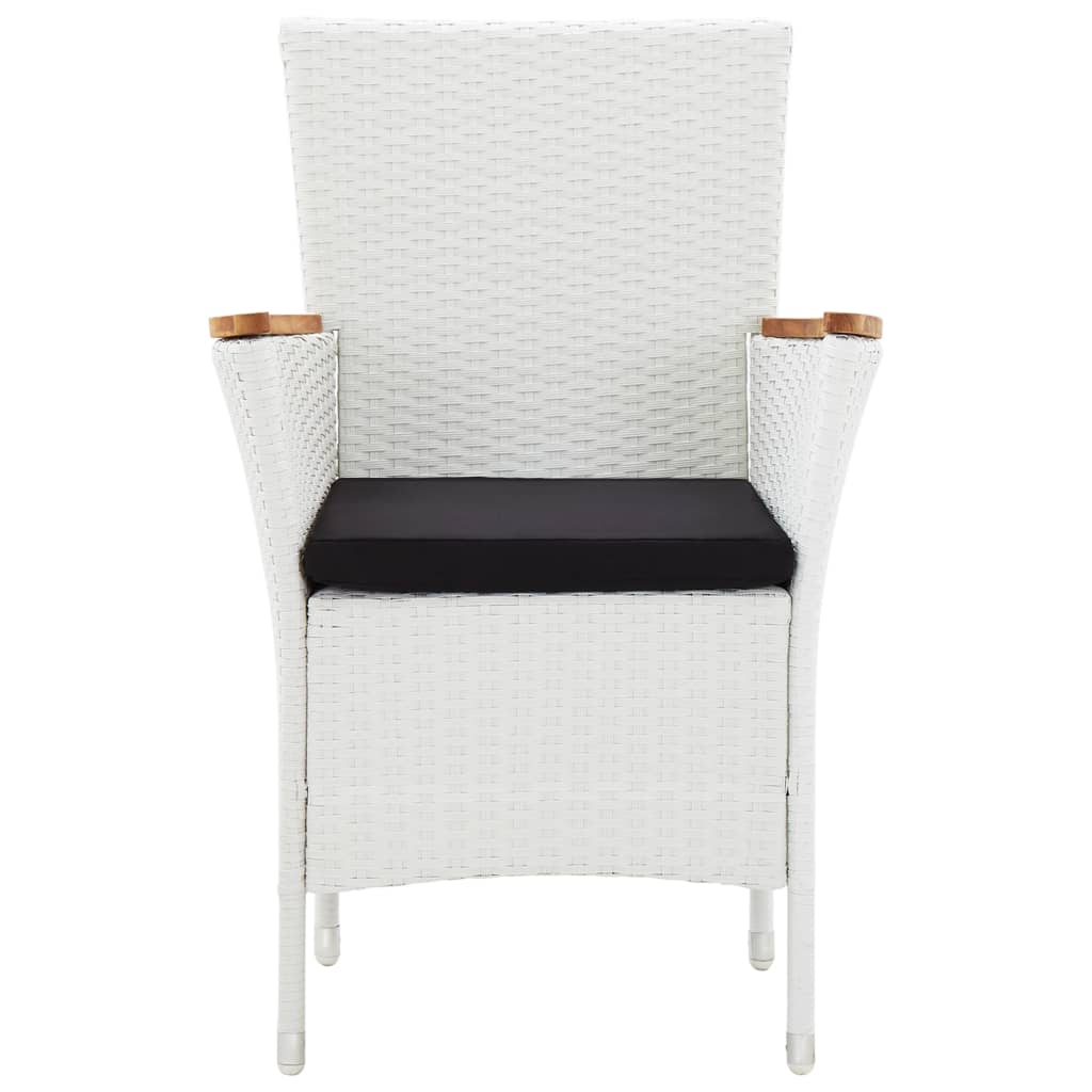 7 kom. Vrtna blagovaonska garnitura poli ratan bijela