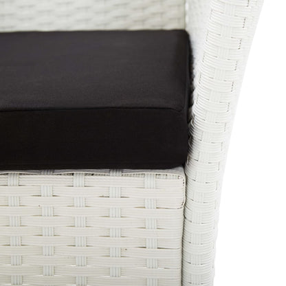 5 kom. Vrtna blagovaonska garnitura poli ratan bijela