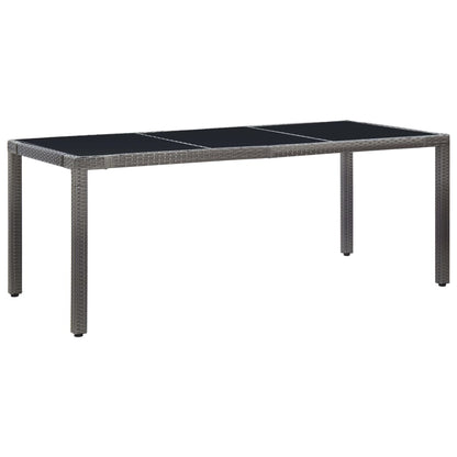 9 kom. Vrtna blagovaonska garnitura od poliratana siva