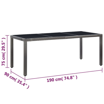 9 kom. Vrtna blagovaonska garnitura od poliratana siva