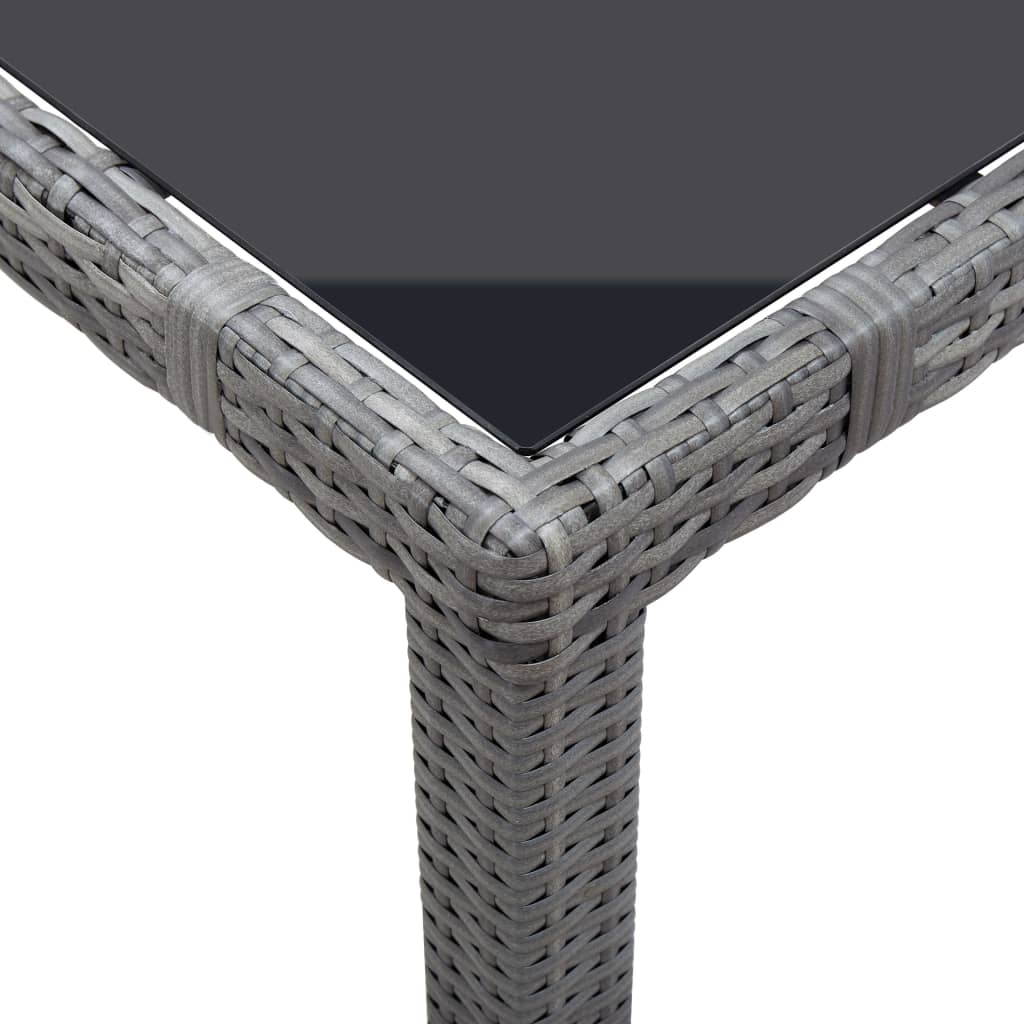 7 kom. Vrtna blagovaonska garnitura od poliratana siva