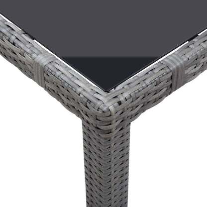 7 kom. Vrtna blagovaonska garnitura od poliratana siva