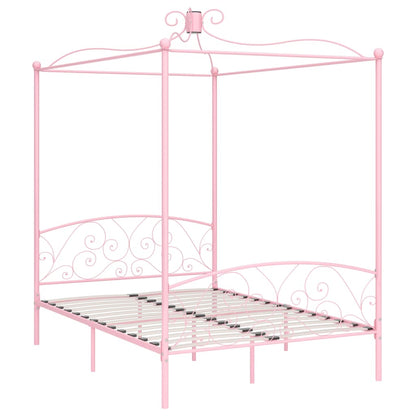 Himmelbett-Gestell Rosa Metall 120 x 200 cm