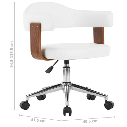 Esszimmerstuhl Drehbar Weiß Bugholz und Kunstleder