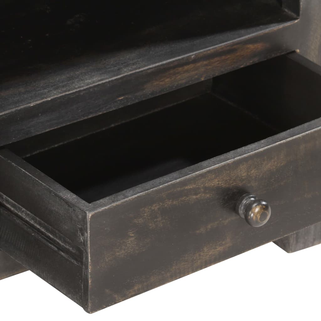 TV cabinet black 120×30×45 cm solid mango wood