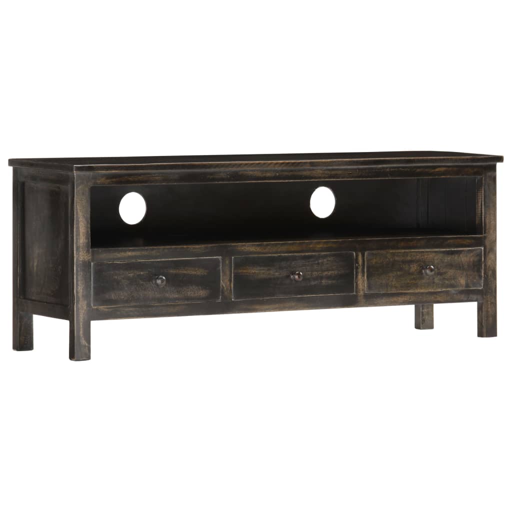 TV cabinet black 120×30×45 cm solid mango wood