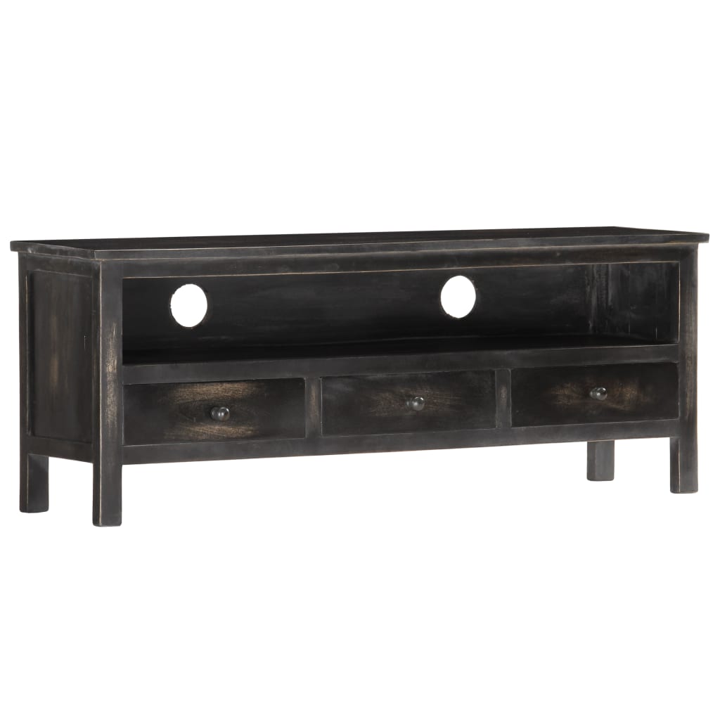 TV cabinet black 120×30×45 cm solid mango wood