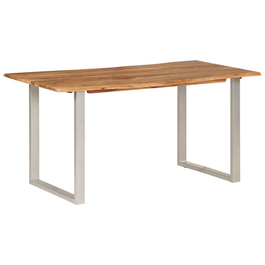 Dining table 154x80x76 cm solid acacia wood