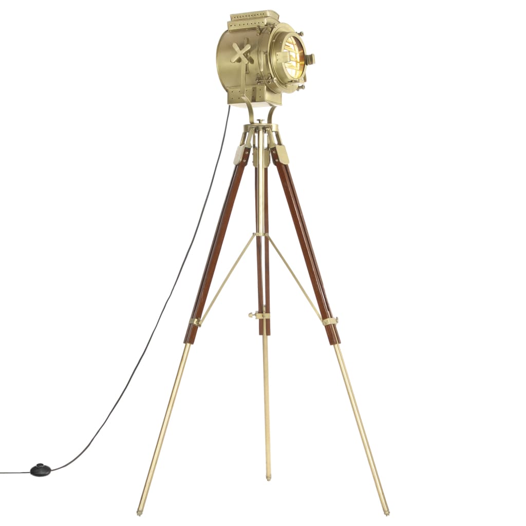 Floor lamp tripod solid wood mango 193 cm