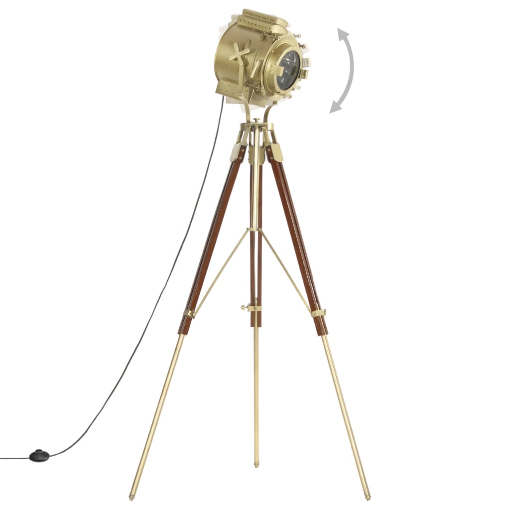 Floor lamp tripod solid wood mango 193 cm